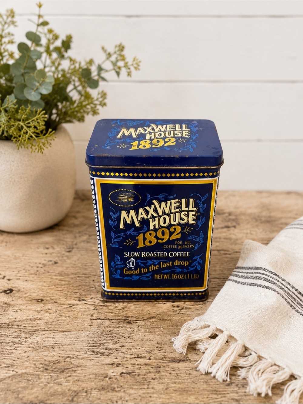 Maxwell House 1892 Coffee Tin Canister | 100th Anniversary